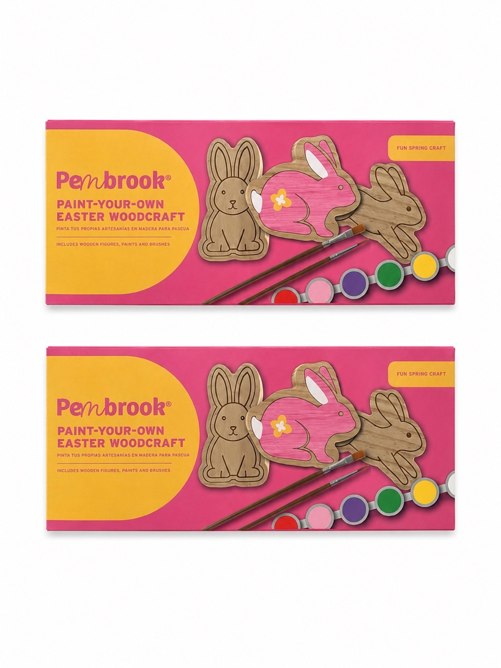 2 Pembrook Paint Your Own bunny Woodcraft Kits NIP Bunny Craft Spring Activity